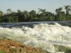 The Bujjagali falls and its rapids flowing well through Kayunga District:
